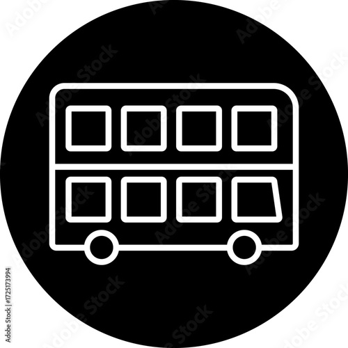 Double Decker Line Icon Style