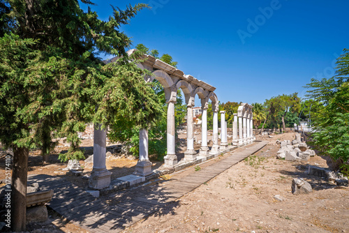 Akhisar Hill Tombs (Thyateira) view in Akhisar Town in Turkey