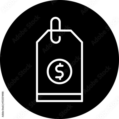 Price Tag Line Icon Style