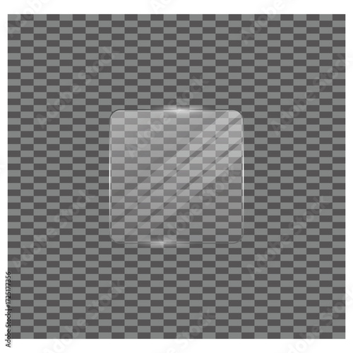 Glass pane clean transparency transparent material realistic square shape reflection shadow backdrop design mockup