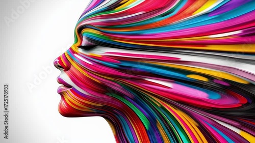 Colorful creative expression through vibrant artistic face paint showcasing beauty and individuality
