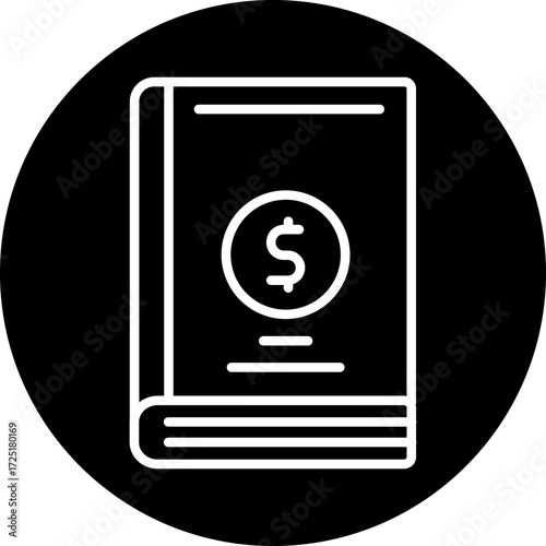 Accounting Book Line Icon Style