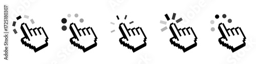 pixel hand cursor click icons