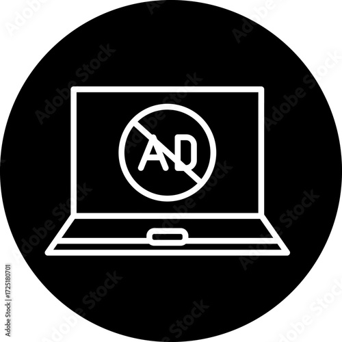 AD Blocker Line Icon Style