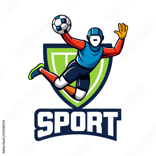Dynamic soccer goalkeeper action illustration for sports branding designs
