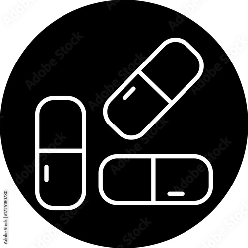 Pills Line Icon Style