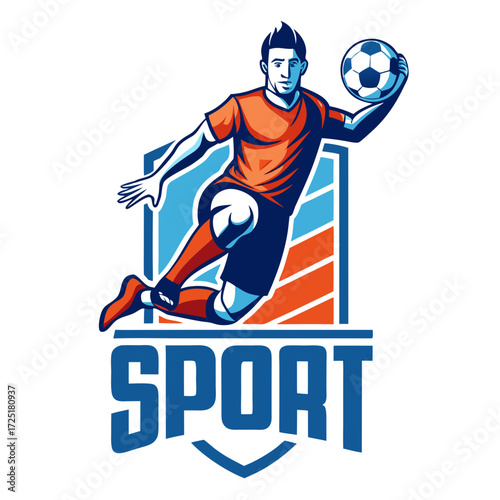 Dynamic soccer player executing throw in action vector image