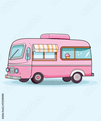 an ice cream  bus vector illustration on white background