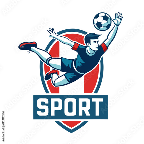 Vector illustration of a man kicking a soccer ball