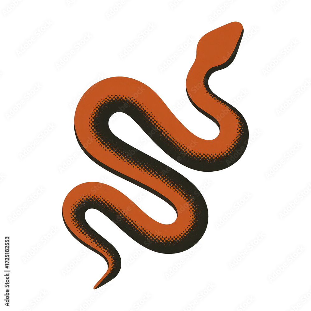 Obraz premium PNG Stylized orange snake illustration.