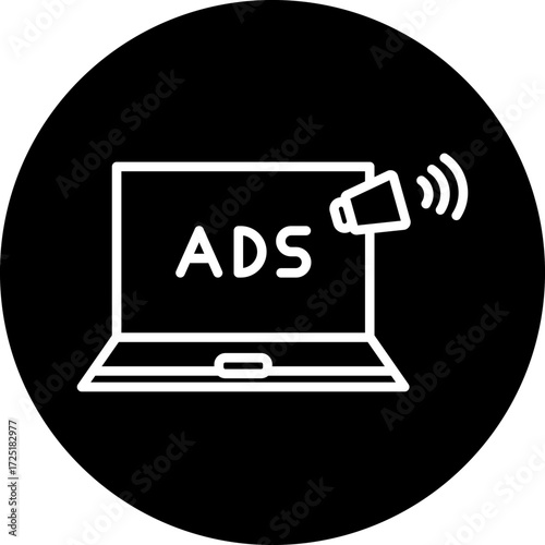 Online Ads Line Icon Style