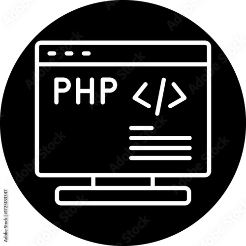 PHP Coding Line Icon Style