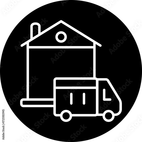 Home Delivery Line Icon Style