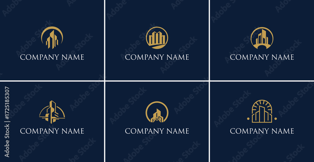 Naklejka premium Abstract logo designs for real estate and branding