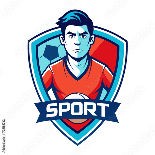 Soccer Player Mascot Badge Logo Emblem Team Identity Illustration