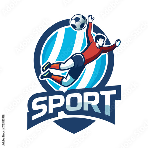 Dynamic soccer goalkeeper action illustration in modern graphic style