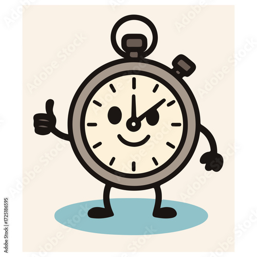 Stopwatch Mascot — Sports Timer Cute Character, Speed & Training Icon (Vector)