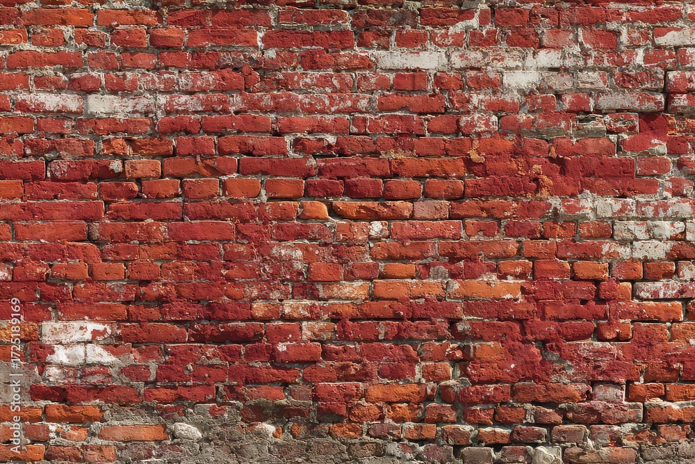 Naklejka premium Aged Red Brick Wall Texture