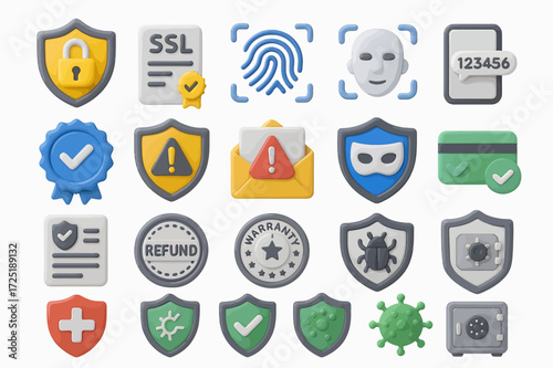 Cybersecurity and Data Protection Icon Set 24 Unique Colorful Icons