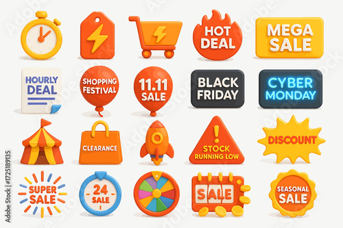 3D Sale Icons Mega Collection for Web and Marketing