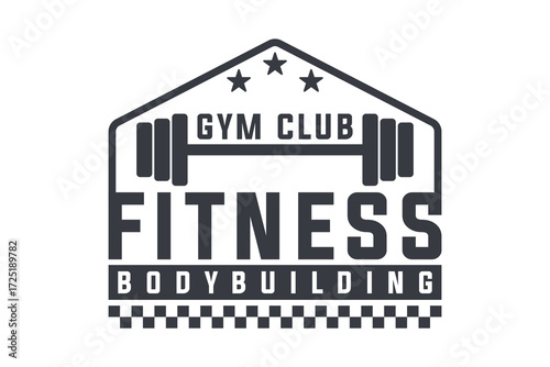Fitness Training Center Logo Badge Illustration