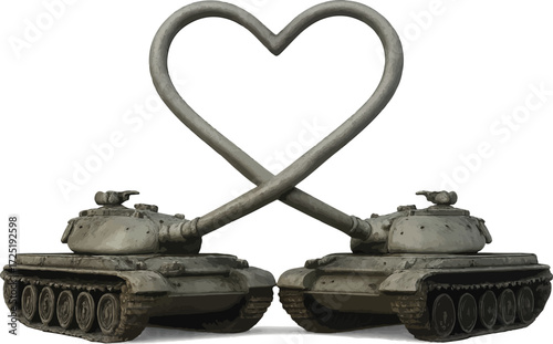 War Tanks meet performing heart shape