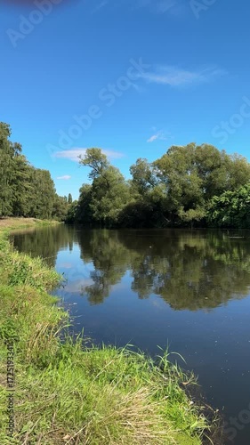 Zwickau Mulde river flows through Saxony Vertical
