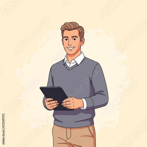 Young professional man with tablet, modern business concept