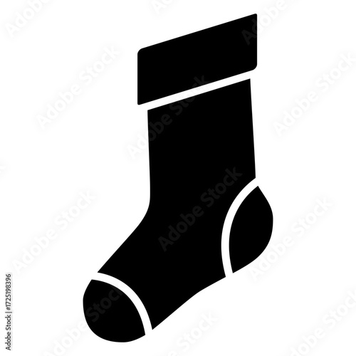 Tiempo de invierno. Icono silueta de calcetines de lana