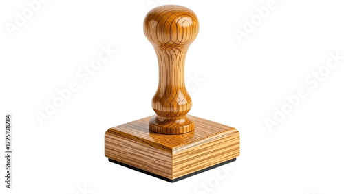 Wooden Hand Stamp Isolated on Transparent Background