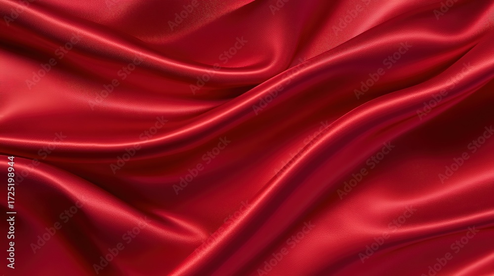 Obraz premium Smooth elegant wavy red silk material texture. background for banner and backdrop.