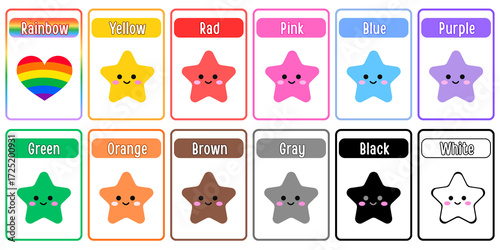 A set of color flashcards for teaching children.	