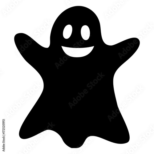 Feliz Halloween. Icono de silueta de fantasma sonriente