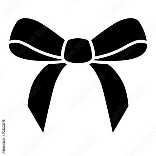 Decoración navideña. Logo con silueta de lazo de cinta