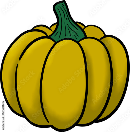 A bright and sunny yellow pumpkin perfect for harvest.