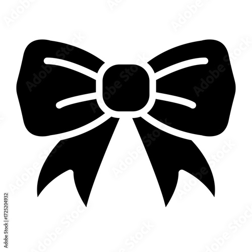 Decoración navideña. Logo con silueta de lazo de cinta