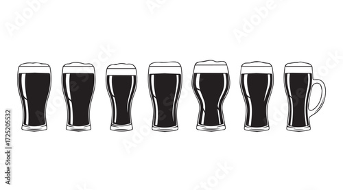 Vector art of stout beers on white