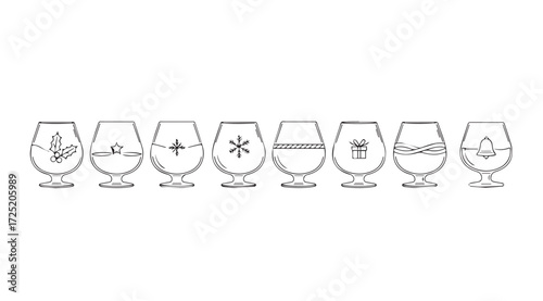 Vector art of brandy glasses collection