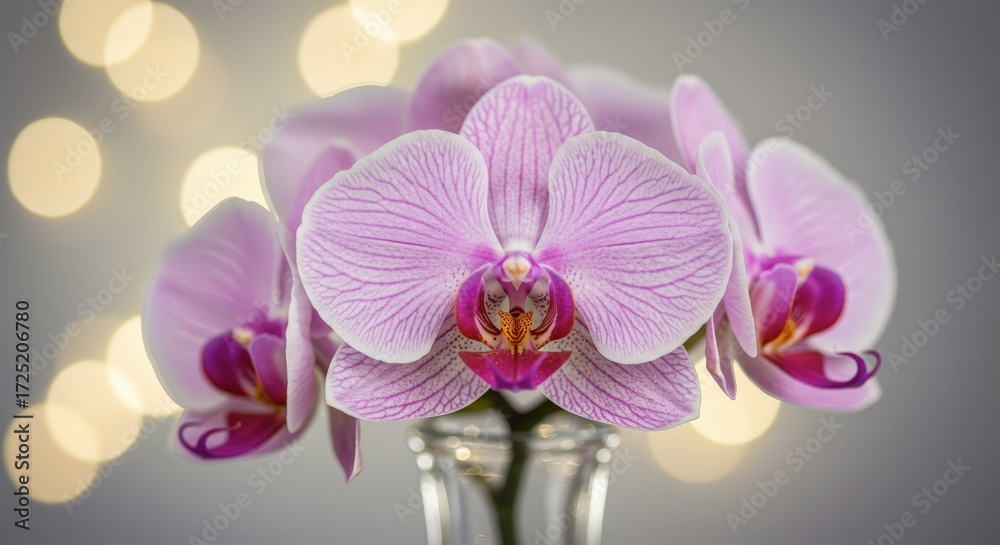 Obraz premium Pink orchid flowers close up