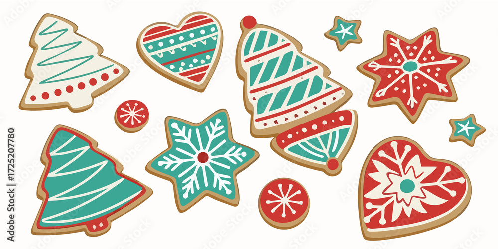 Naklejka premium christmas gingerbread cookies