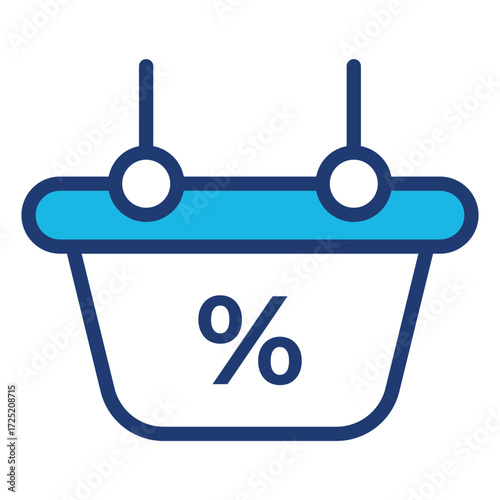 Discount Basket vector icon stock illustration