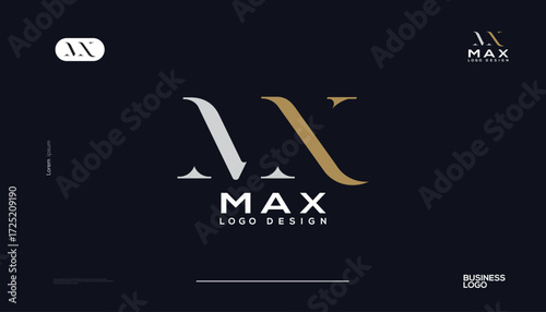 Max and sophisticated letter MX initials logo design

