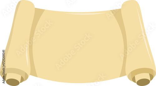 Unrolled Parchment Scroll: Simple Tan Paper Document Illustration