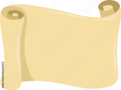 Scroll Illustration: Untouched Parchment, Rolled Ends, Light Tan.