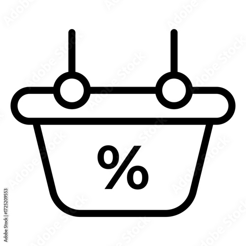 Discount Basket vector icon stock illustration