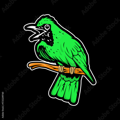 green cucak bird vector design