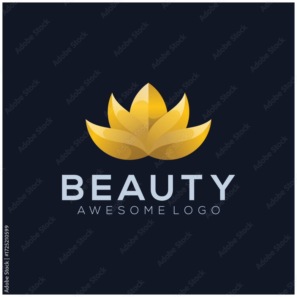 Obraz premium Lotus beauty color logo illustration