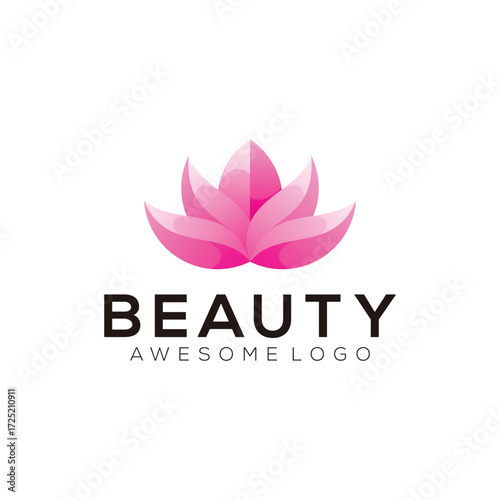 Lotus beauty colorful logo illustration