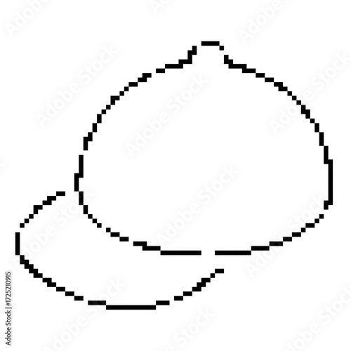 cap pixel icon, 8-bit. Isolated vector illustration.