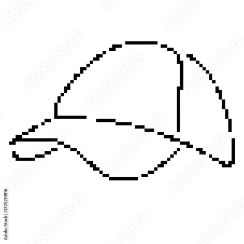 cap pixel icon, 8-bit. Isolated vector illustration.